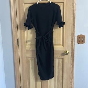 Business casual black maternity dress